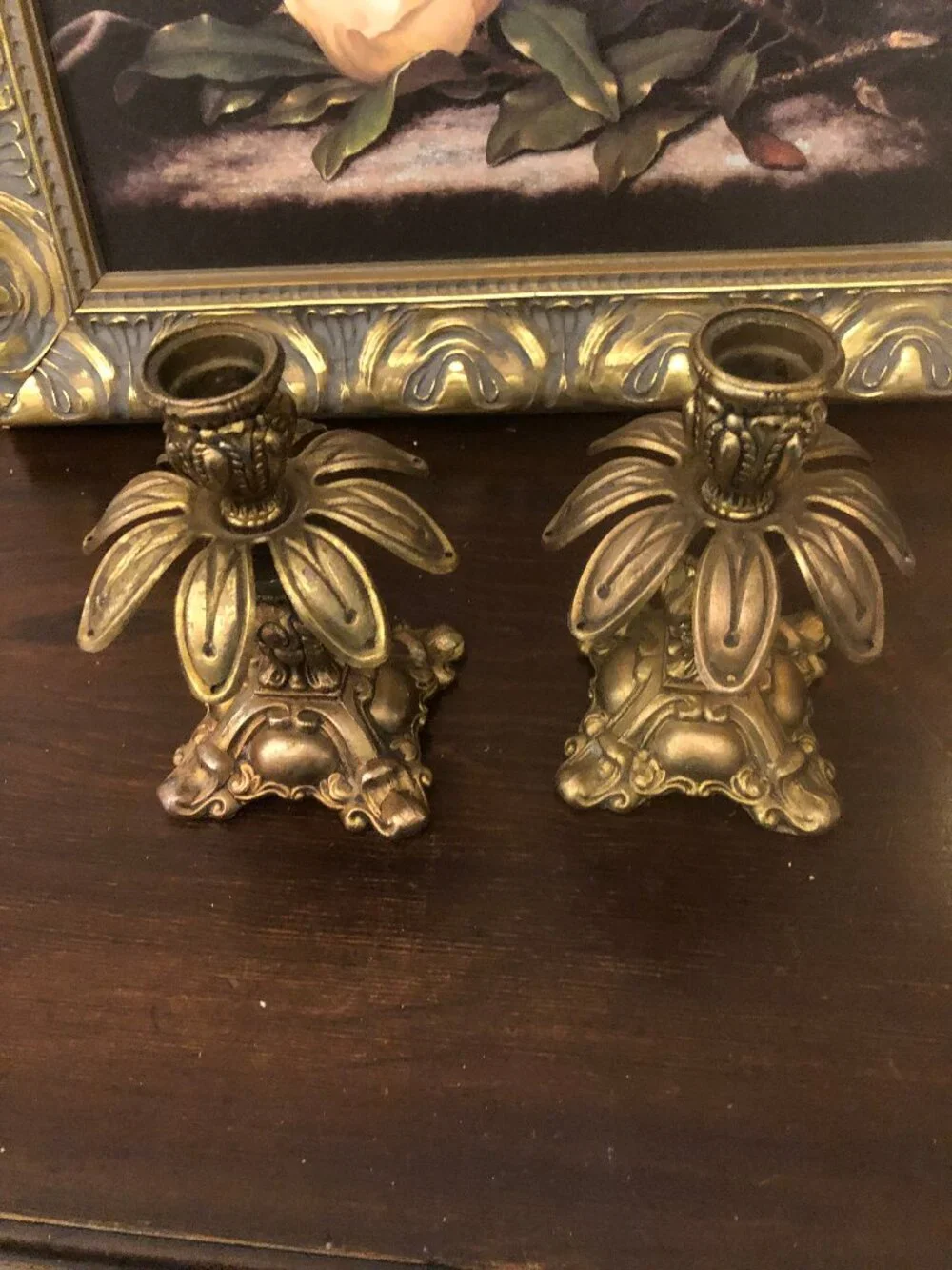 Two Vintage Hollywood Regency Candle Holders.